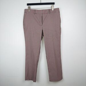 Tommy Hilfiger Womens 12 Checkered High Rise Ankle Pants Red Black White Stretch